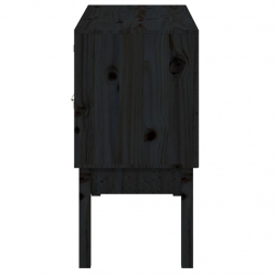 Szafka, czarna, 110x40x78 cm, lite drewno sosnowe