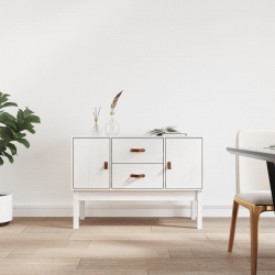 Szafka, biała, 110x40x78 cm, lite drewno sosnowe