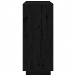 Szafka, czarna, 70x34x80 cm, lite drewno sosnowe