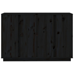 Szafka, czarna 120x35x80 cm, lite drewno sosnowe