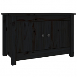 Szafka na buty, czarna, 70x38x45,5 cm, lite drewno sosnowe