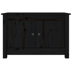 Szafka na buty, czarna, 70x38x45,5 cm, lite drewno sosnowe