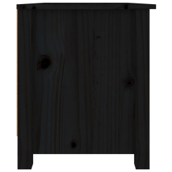 Szafka na buty, czarna, 70x38x45,5 cm, lite drewno sosnowe