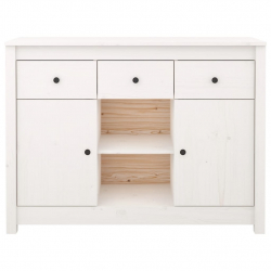 Komoda, biała, 100x35x74,5 cm, lite drewno sosnowe