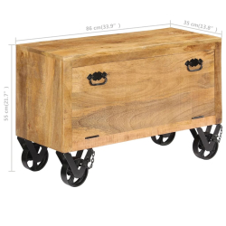Szafka na buty, 86x35x55 cm, lite drewno mango