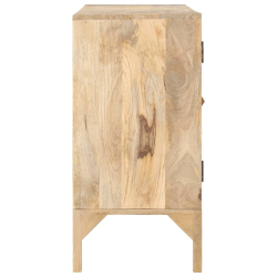 Komoda, 150x40x80 cm, lite drewno mango i naturalna trzcina