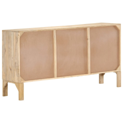 Komoda, 150x40x80 cm, lite drewno mango i naturalna trzcina