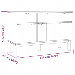 Komoda, 114x43x73,5 cm, lite drewno sosnowe