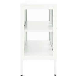 Szafka boczna, biała, 105x35x70 cm, stal i szkło