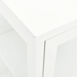 Szafka boczna, biała, 105x35x70 cm, stal i szkło