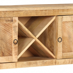 Komoda, 120x30x76 cm, surowe drewno mango