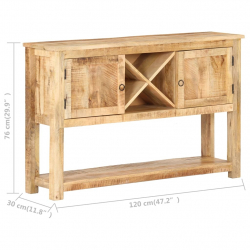 Komoda, 120x30x76 cm, surowe drewno mango