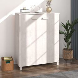 Szafka na buty, biała, 85x40x108 cm, lite drewno sosnowe