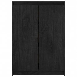 Szafka boczna, czarna, 60x36x84 cm, lite drewno sosnowe