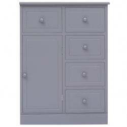 Komoda z 10 szufladami, szara, 113 x 30 x 79 cm, drewniana