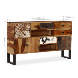 Komoda z litego drewna sheesham, 140 x 30 x 80 cm