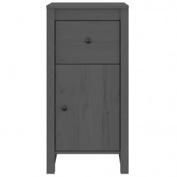 Szafki, 2 szt., szare, 40x35x80 cm, lite drewno sosnowe