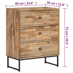 Komoda z odzyskanego drewna tekowego, 60 x 30 x 75 cm