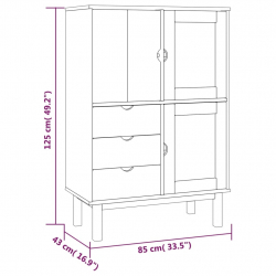 Szafka, 85x43x125 cm, lite drewno sosnowe