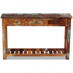 Stolik konsola, lite drewno odzyskane, 120 x 30 x 76 cm