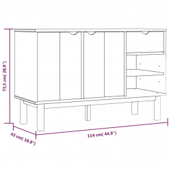 Komoda, 114x43x73,5 cm, lite drewno sosnowe
