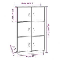 Szafka, 67x40x108,5 cm, lite drewno sosnowe