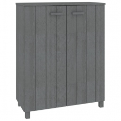 Szafka na buty, ciemnoszara 85x40x108 cm, lite drewno sosnowe