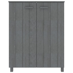 Szafka na buty, ciemnoszara 85x40x108 cm, lite drewno sosnowe