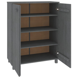 Szafka na buty, ciemnoszara 85x40x108 cm, lite drewno sosnowe