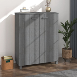 Szafka na buty, ciemnoszara 85x40x108 cm, lite drewno sosnowe