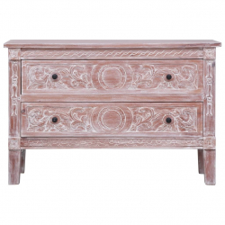 Komoda z 2 szufladami, 90x30x60 cm, lite drewno mahoniowe
