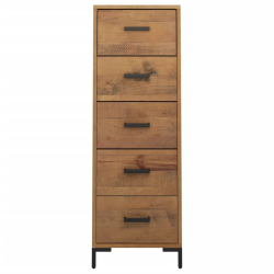 Komoda, 42x35x110 cm, lite drewno sosnowe z recyklingu