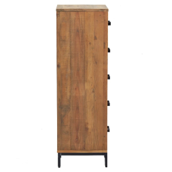 Komoda, 42x35x110 cm, lite drewno sosnowe z recyklingu