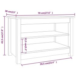 Szafka na buty, szara, 70x38x45,5 cm, drewno sosnowe