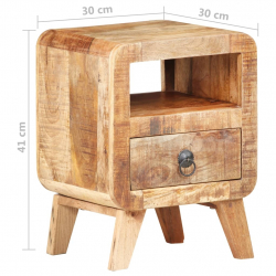 Szafka nocna, 30x30x41 cm, surowe drewno mango