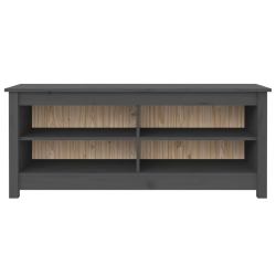 Szafka na buty, szara, 110x38x45,5 cm, lite drewno sosnowe