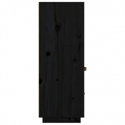 Kredens, czarny, 67x40x108,5 cm, lite drewno sosnowe