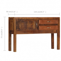Szafka, 118 x 30 x 75 cm, lite drewno mango