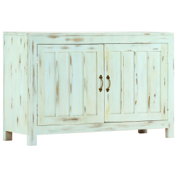 Szafka, jasnoniebieska, 110x35x70 cm, lite drewno mango