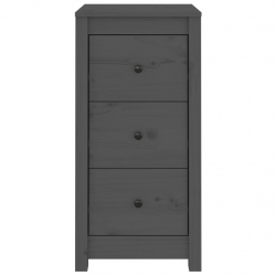 Szafki, 2 szt., szare 40x35x80 cm, lite drewno sosnowe