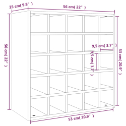 Szafka na wino, 56x25x56 cm, lite drewno sosnowe