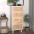 Szafka, biała, 40x30x90 cm, lita sosna i naturalny rattan