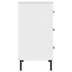 Komoda OSLO z 3 szufladami, biała, 77x40x79,5 cm, lite drewno