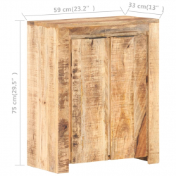 Szafka, 59x33x75 cm, surowe drewno mango
