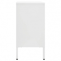 Komoda, biała, 75x35x70 cm, stal i szkło hartowane