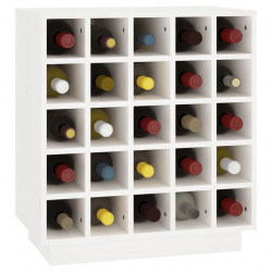Szafka na wino, biały, 55,5x34x61 cm, lite drewno sosnowe