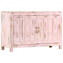 Szafka, jasnoróżowa, 110x35x70 cm, lite drewno mango