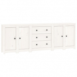 Szafka, biała, 230x35x80 cm, lite drewno sosnowe