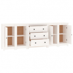 Szafka, biała, 230x35x80 cm, lite drewno sosnowe