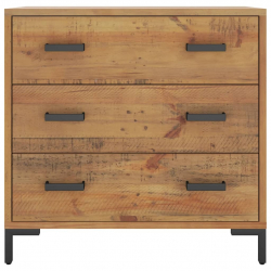Komoda, 75x35x70 cm, lite drewno sosnowe z recyklingu